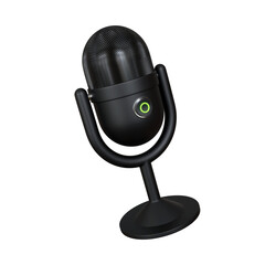 Modern microhone for podcast and streaming. 3D Illustration