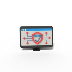 3d illustration of password security shield