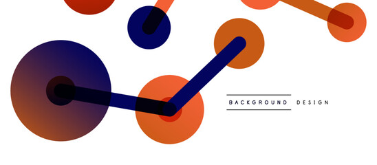 Line points connections geometric abstract background. Circles connected by lines. Trendy techno business template for wallpaper, banner, background or landing