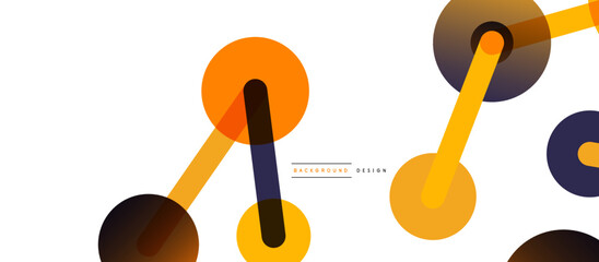 Abstract background. Round dots connected by lines. Trendy techno business template for wallpaper, banner, background or landing