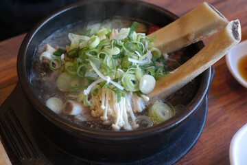 Korean traditional food with beef ribs stewed with radish