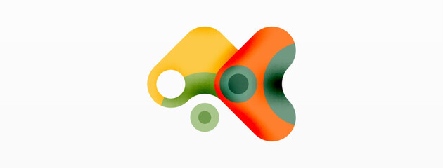 Creative geometric wallpaper. Minimal bubble arrow and circle abstract background. Techno business template for wallpaper, banner, background or landing