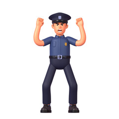 3d render of angry police officer