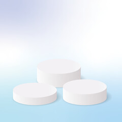 White Minimalistic product display podium with blue and violet background