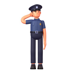 3d render of police officer thinking, making decision, contemplating