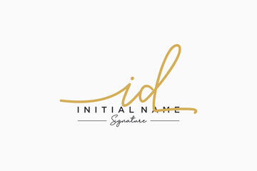 Initial ID signature logo template vector. Hand drawn Calligraphy lettering Vector illustration.
