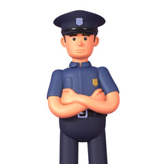 3d render of confident police officer