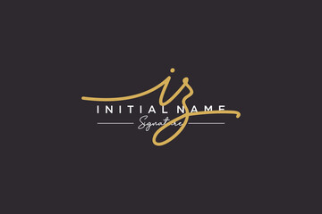 Initial IZ signature logo template vector. Hand drawn Calligraphy lettering Vector illustration.