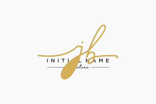 Initial JB signature logo template vector. Hand drawn Calligraphy lettering Vector illustration.