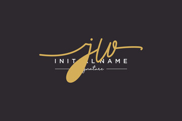 Initial JW signature logo template vector. Hand drawn Calligraphy lettering Vector illustration.