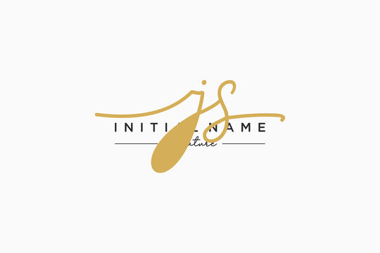 Initial JS signature logo template vector. Hand drawn Calligraphy lettering Vector illustration.