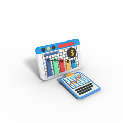 3d illustration of business economic growth report