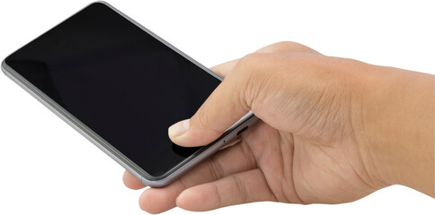 Hand holding smartphone
