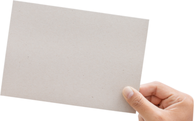 hand holding blank paper
