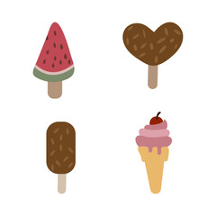 Melted ice cream ball vector. for a collection of template design elements