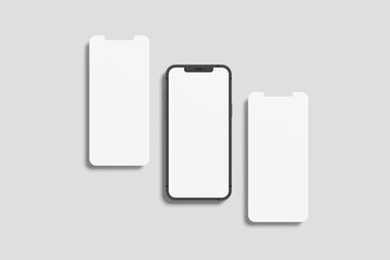 screen and smartphone mockup  top view
