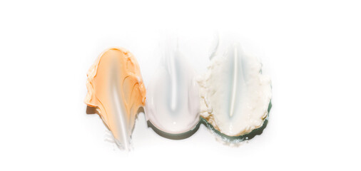 cream smears on a light background, skin care concept