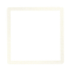 Gold square frame element with line border png.