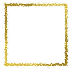 Obraz premium Gold square frame element with line border png.