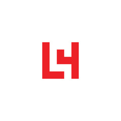 letter lc simple square line logo vector