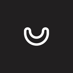 letter u smile simple line logo vector