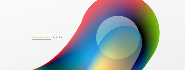 Fluid abstract background. Liquid color gradients composition. Round shapes and circle flowing design for wallpaper, banner, background or landing