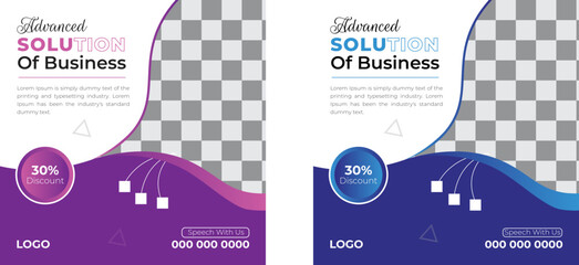 Suitable background Promotional and web internet ads with Vector Templates. Set of Editable minimal square banner Social Media Post Layout Design template.