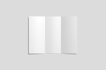 blank trifold brochure mockup top view