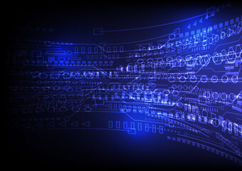 Abstract Blue Glitched Binary Background. Networking series. Creative arrangement of industrial grunge texture