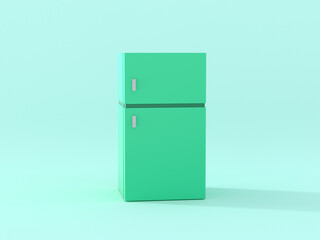 refrigerator green abstract 3d rendering cartoon style