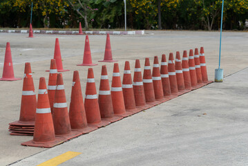 white and orange traffic cone.