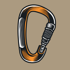climber carabiners vector illustration