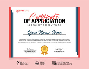 Recognition Award Design Template: Certificate of Appreciation and Achievement, Certificate of Merit Design Template: Appreciation and Achievement Awards, Acknowledging Appreciation and Achievement