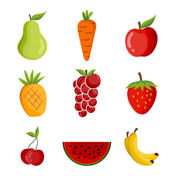 Hand draw fruit gradient element illustration