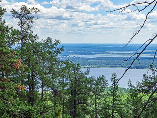 beautiful view of the wooded Ural mountains