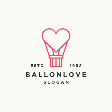 Ballon Love Logo Template Vector Illustration Design