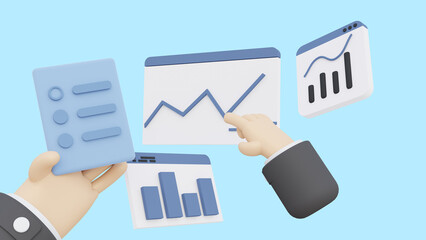 professional 3d illustration of capital growth strategy is an investment strategy seeking capital to expand operations in a business lifecycle.3d render.person with chart