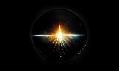 Bright light effect with rays and highlights.