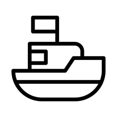 toy boat line icon illustration vector graphic
