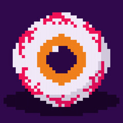 Fototapeta premium pixel art eye scary halloween