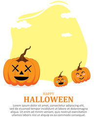 happy halloween poster with cute pumpkin