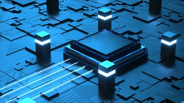 AI computer chip 3d