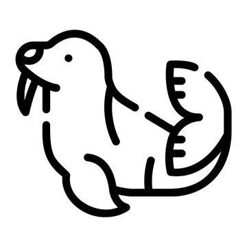 recommend clip art: walrus line icon