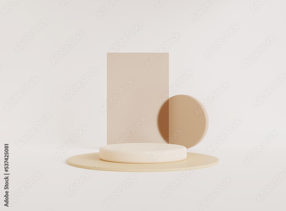 Poster empty cylinder podium on minimal background. abstract minimal scene with geometrical forms. design f