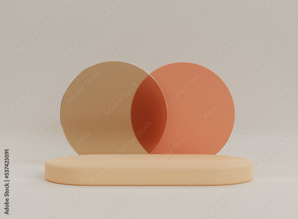 Poster empty cylinder podium on minimal background. abstract minimal scene with geometrical forms. design f