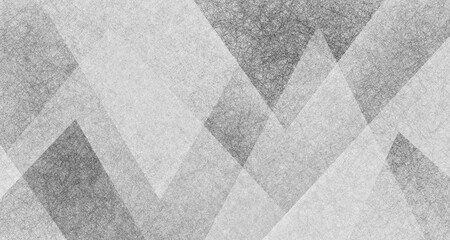 Abstract black and white background, modern art design of triangle shapes layered in random geometric pattern, abstract texture and white gray and black monochrome color design