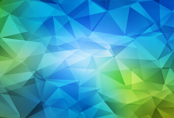 Light Blue, Green vector polygonal background.