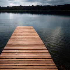 Wooden Dock on Lake