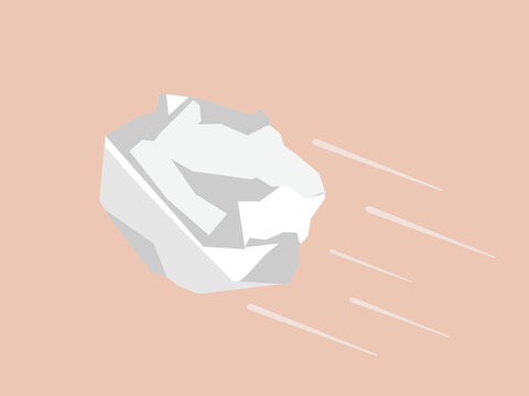 This vector file is for a paper ball. You can use it as a rock or stone. It also can be used as a space rock or meteor. You can use this illustration to show the throwing of garbage or rubbish.