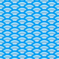Blue seamless Traditional japanese seigaiha ocean wave pattern